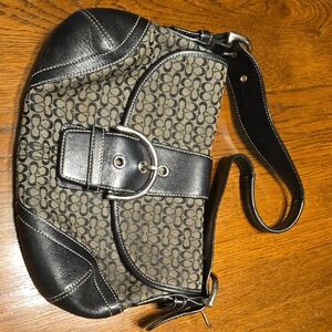 Coach Black and Tan Shoulder Bag